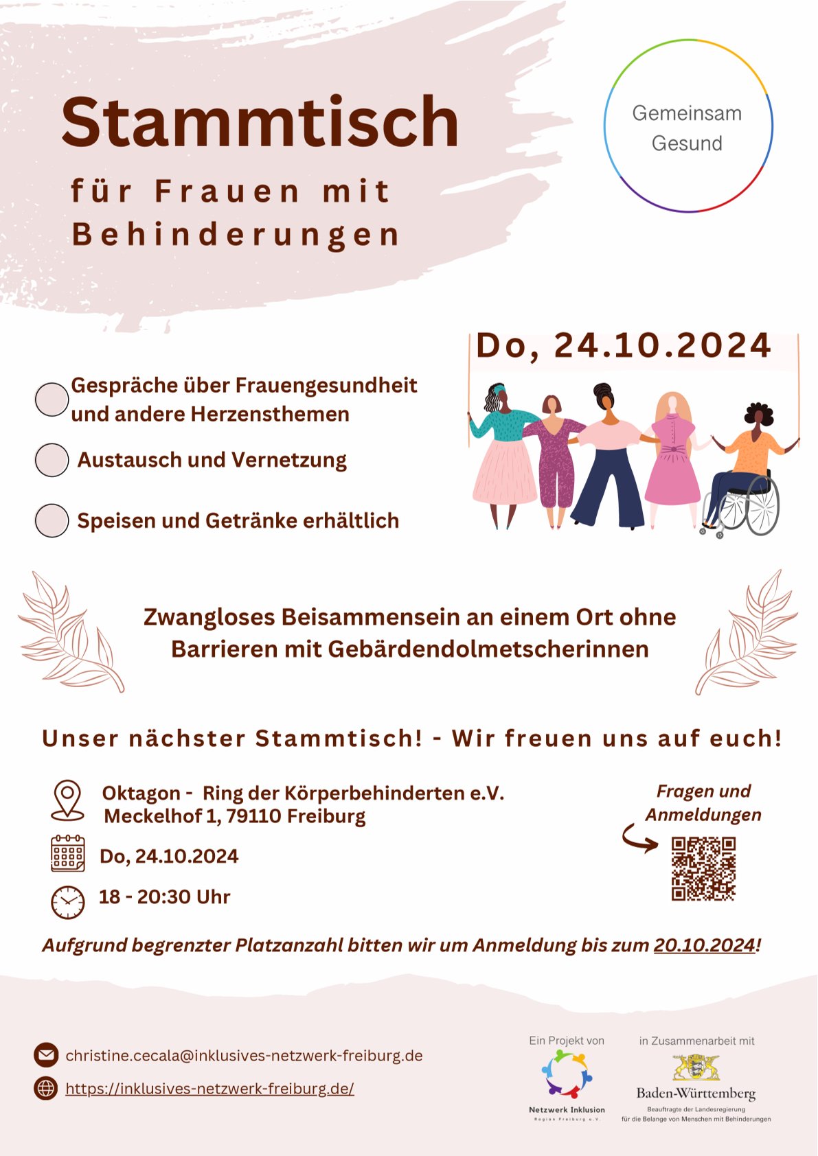 Flyer Stammtisch für Frauen mit Behinderung