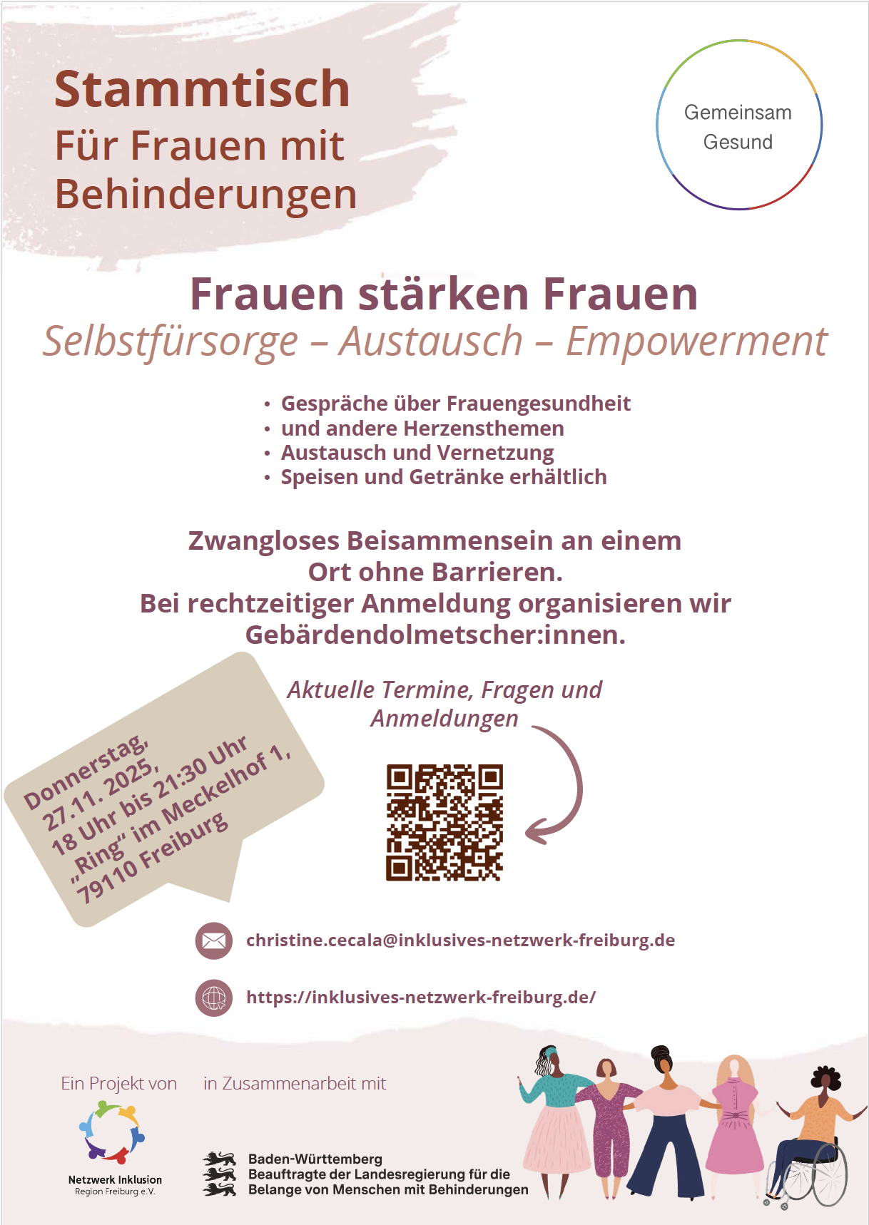 Flyer Stammtisch für Frauen mit Behinderung